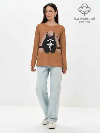 Лонгслив женский. Хлопок / Стальной алхимик