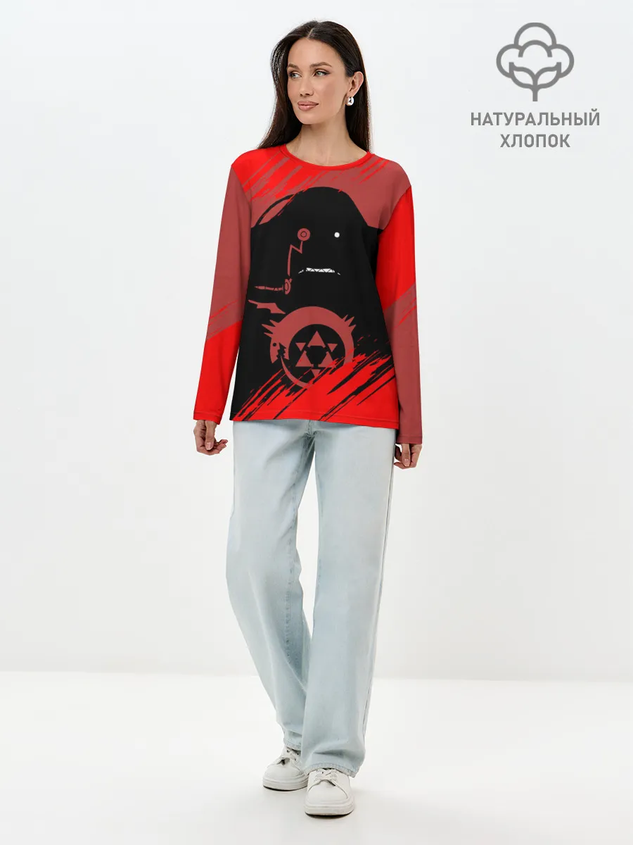 Лонгслив женский. Хлопок / Стальной алхимик | Обжорство