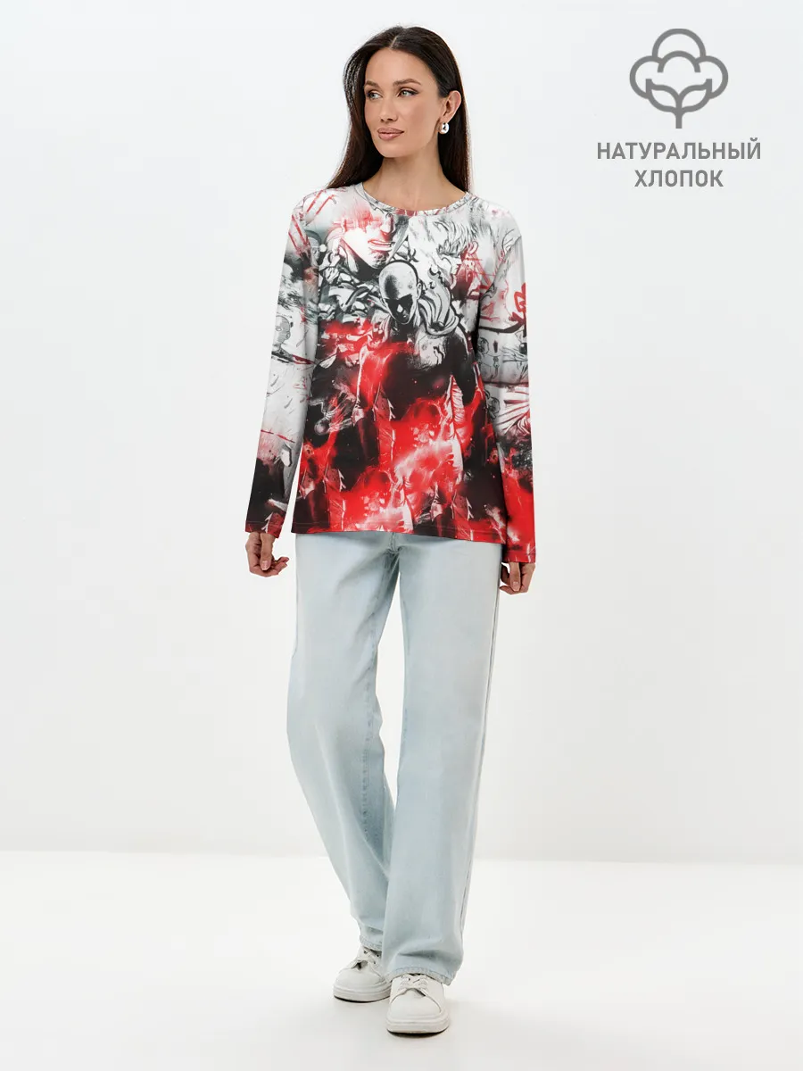 Лонгслив женский. Хлопок / One-Punch Man Collage