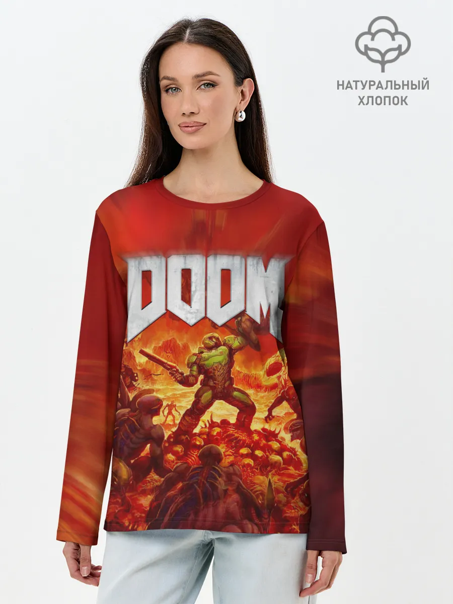 Лонгслив женский. Хлопок / DOOM