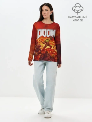 Лонгслив женский. Хлопок / DOOM