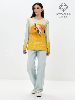 Лонгслив женский. Хлопок / Регби. The Champion