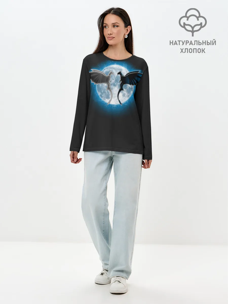 Лонгслив женский. Хлопок / Как приручить дракона