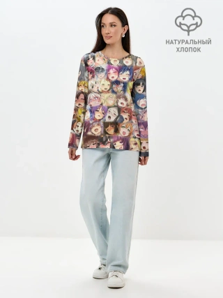 Лонгслив женский. Хлопок / MANY FACES OF AHEGAO! color