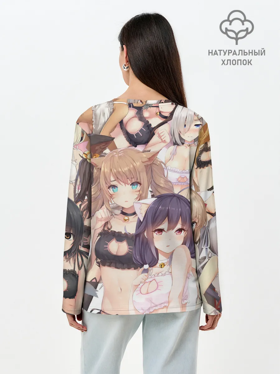 Лонгслив женский. Хлопок / Девушки в купальниках