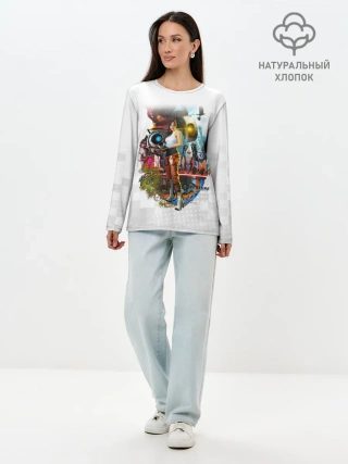 Лонгслив женский. Хлопок / PORTAL 2 | ПОРТАЛ 2 ЧЕЛЛ