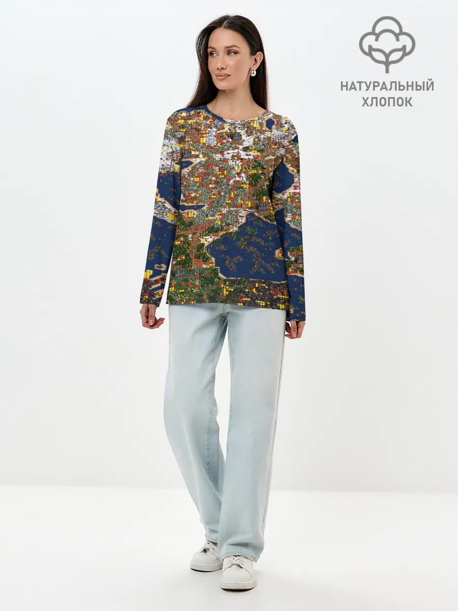 Лонгслив женский. Хлопок / Герои 3 Карта