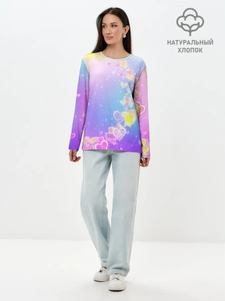 Лонгслив женский. Хлопок / ЛЮБОВЬ ГРАДИЕНТ