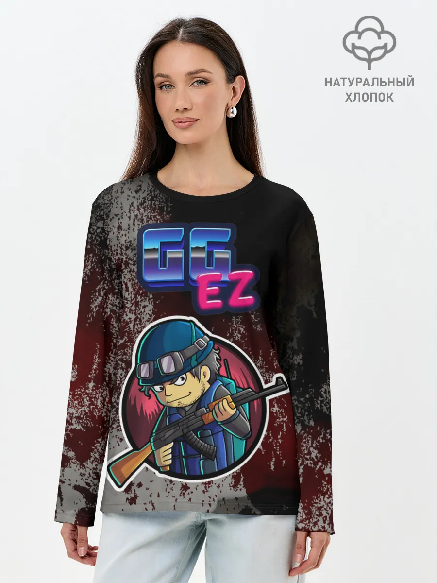 Лонгслив женский. Хлопок / GGEZ