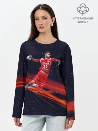 Лонгслив женский. Хлопок / Гандболист