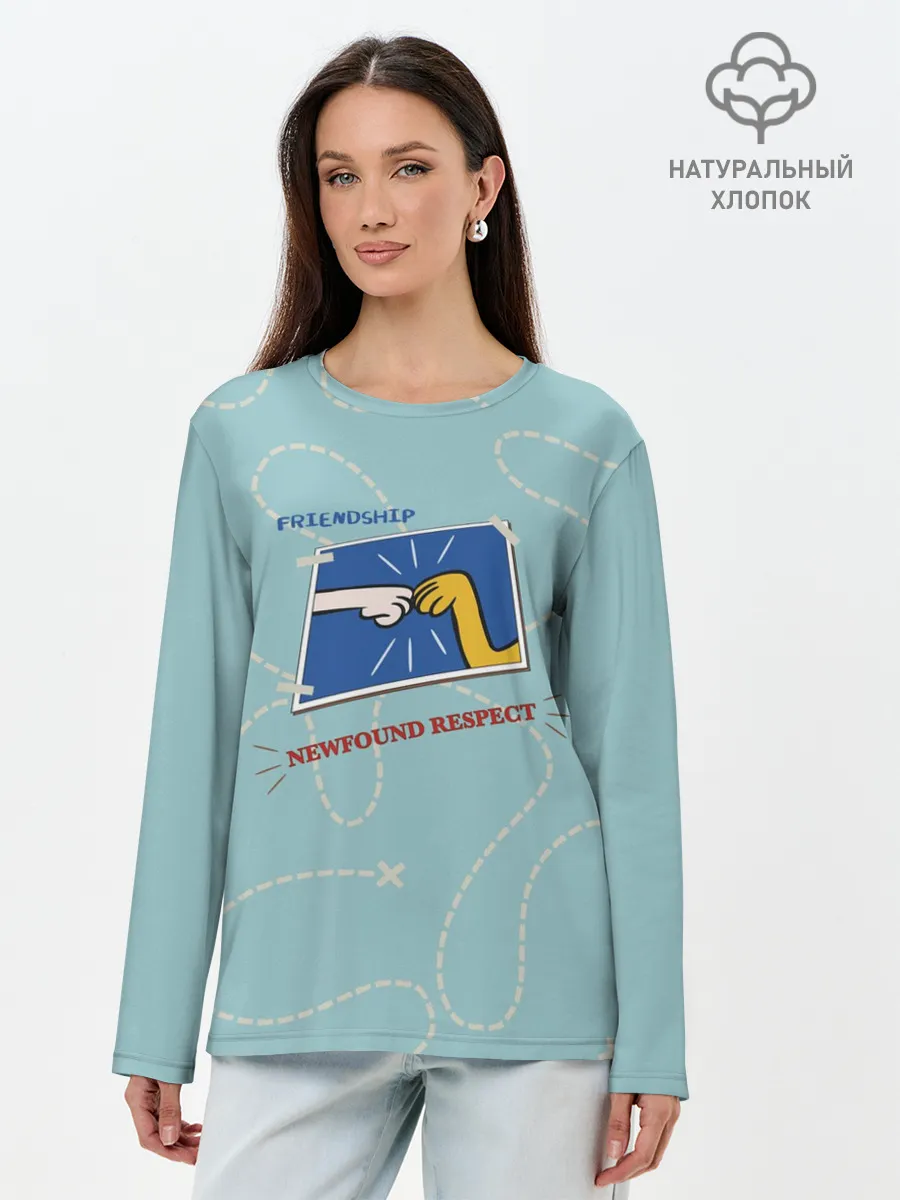 Лонгслив женский. Хлопок / Friendship. Adventure time