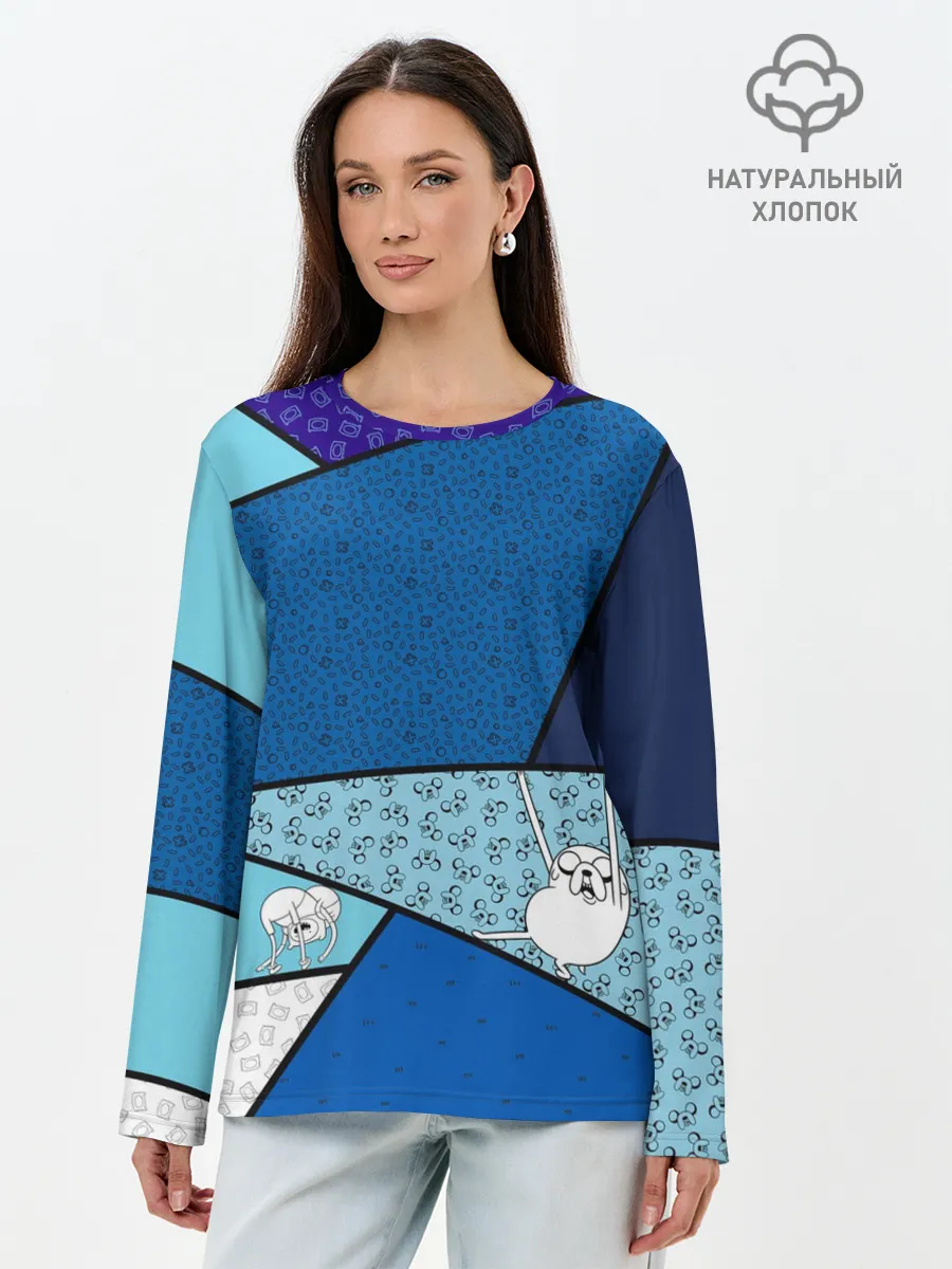 Лонгслив женский. Хлопок / Finn&Jake. Geometric