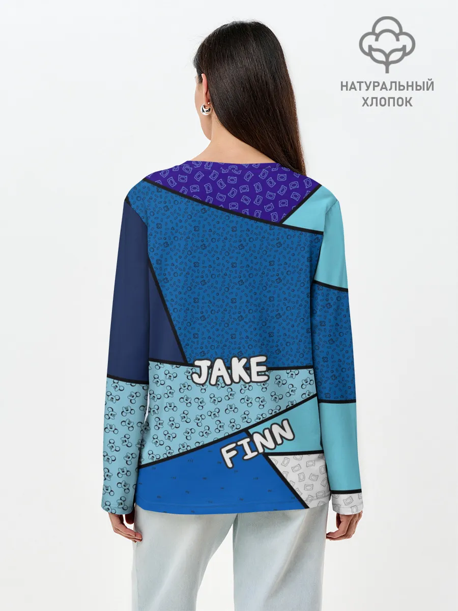 Лонгслив женский. Хлопок / Finn&Jake. Geometric