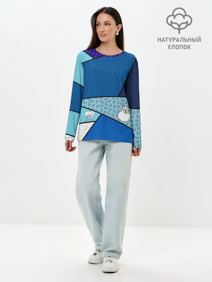 Лонгслив женский. Хлопок / Finn&Jake. Geometric