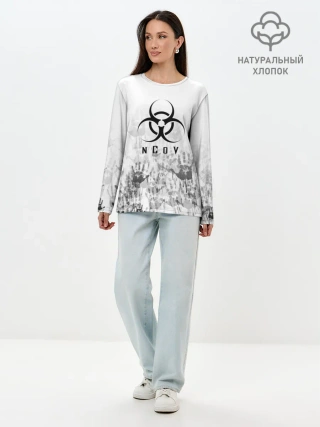 Лонгслив женский. Хлопок / nCoV | КОРОНАВИРУС