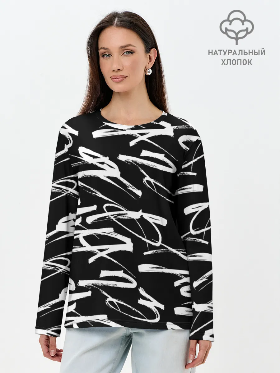 Лонгслив женский. Хлопок / 23 февраля
