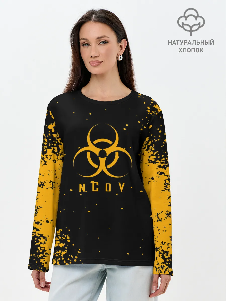 Лонгслив женский. Хлопок / КОРОНАВИРУС | nCoV