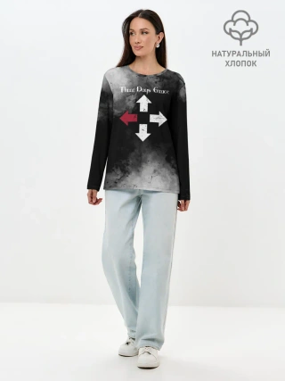 Лонгслив женский. Хлопок / Three Days Grace