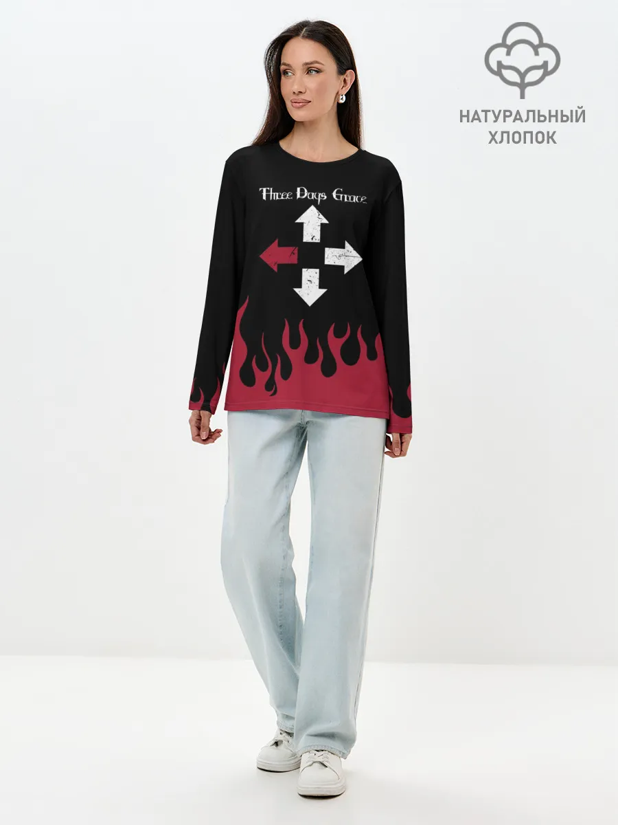 Лонгслив женский. Хлопок / Three Days Grace