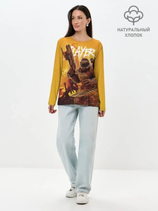 Лонгслив женский. Хлопок / Doom Slayer