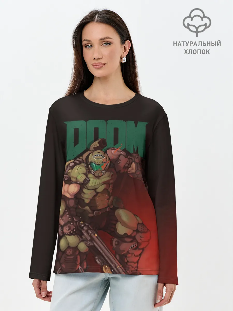 Лонгслив женский. Хлопок / Doom