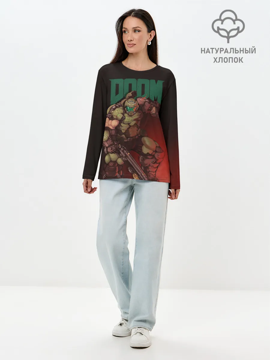 Лонгслив женский. Хлопок / Doom