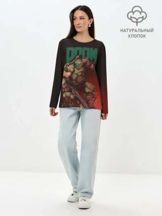 Лонгслив женский. Хлопок / Doom