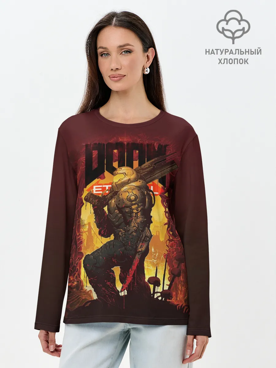 Лонгслив женский. Хлопок / Doom Eternal