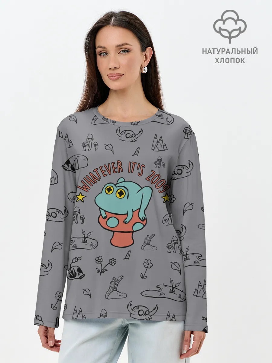 Лонгслив женский. Хлопок / лягушка-портал