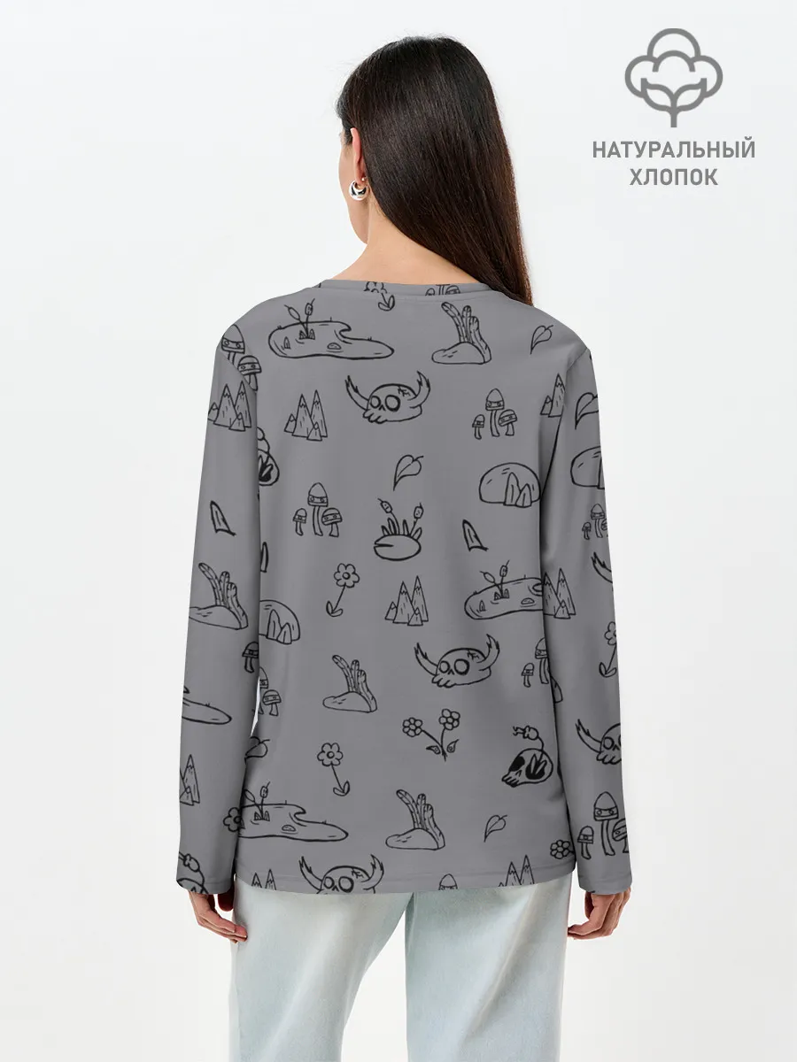 Лонгслив женский. Хлопок / лягушка-портал