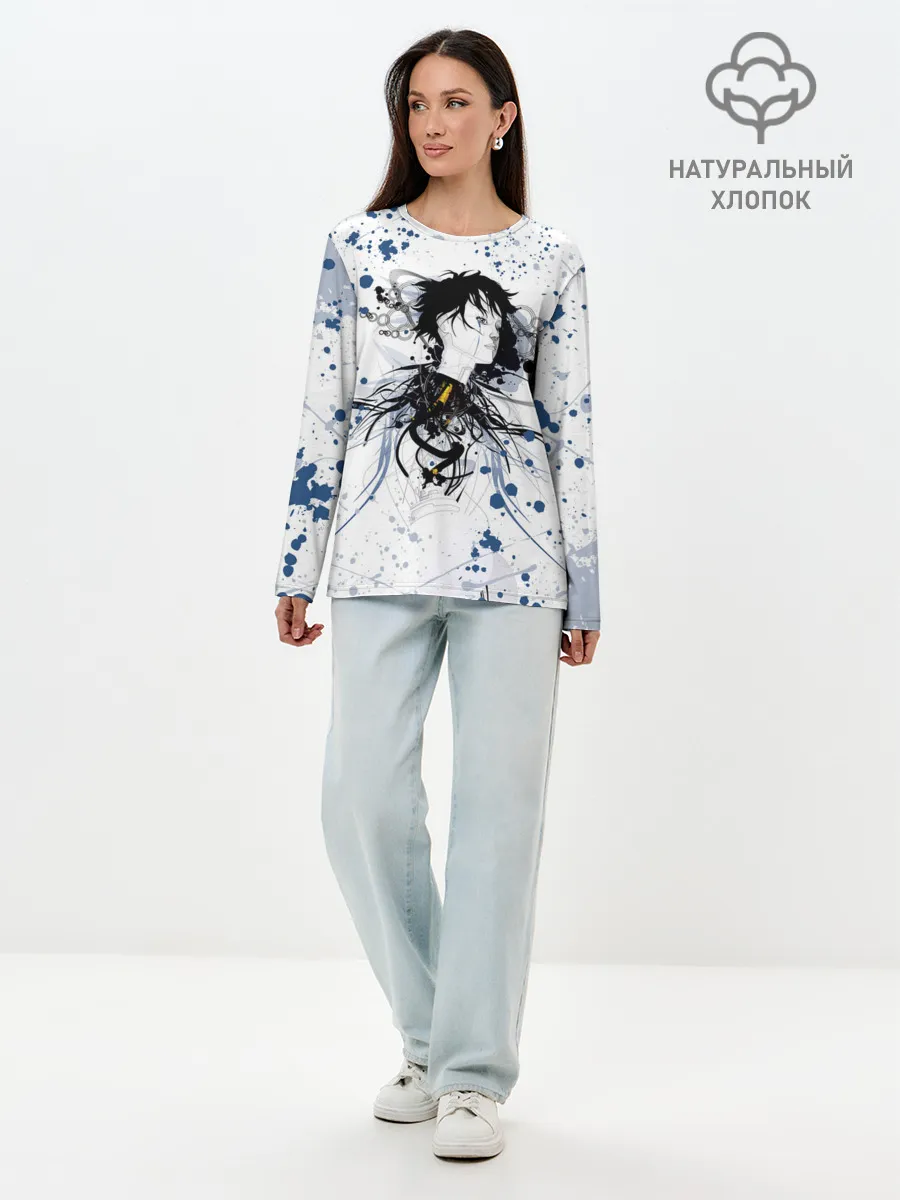 Лонгслив женский. Хлопок / Призрак в доспехах