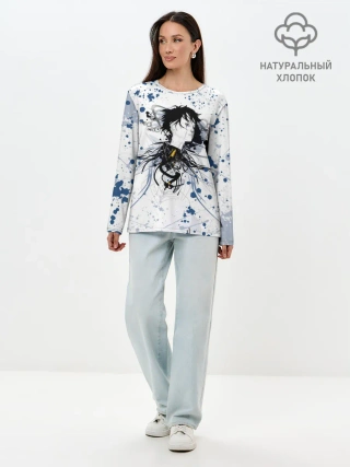 Лонгслив женский. Хлопок / Призрак в доспехах