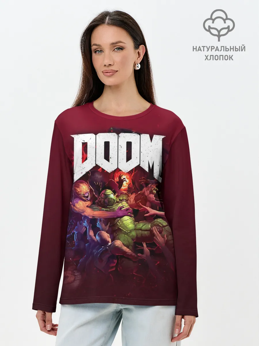 Лонгслив женский. Хлопок / Doom