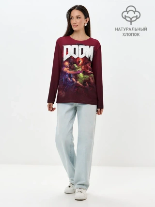 Лонгслив женский. Хлопок / Doom