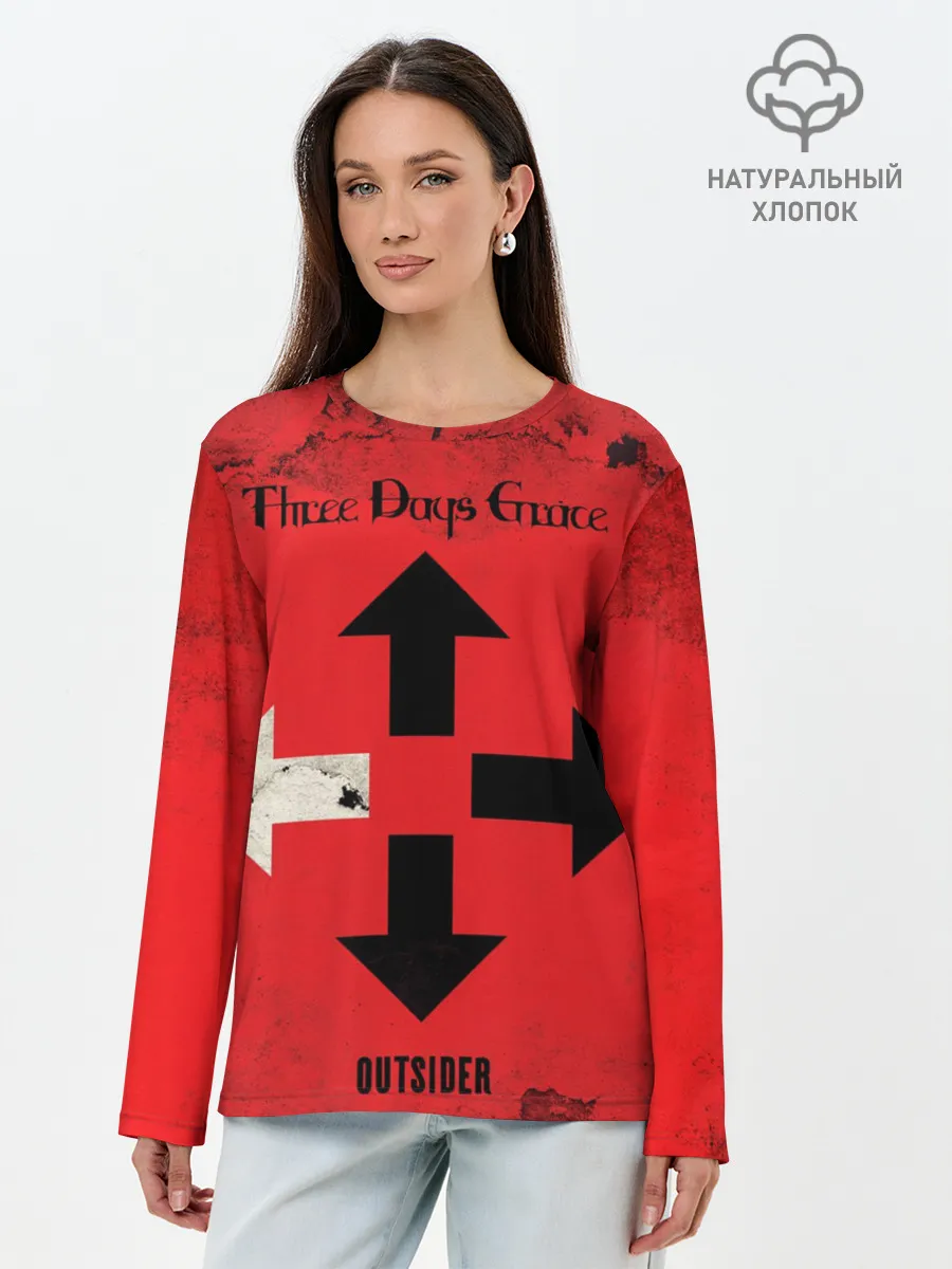 Лонгслив женский. Хлопок / Three Days Grace