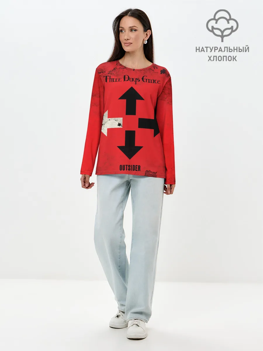 Лонгслив женский. Хлопок / Three Days Grace