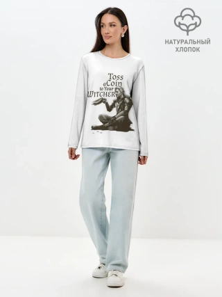 Лонгслив женский. Хлопок / Toss a coin to your Witcher