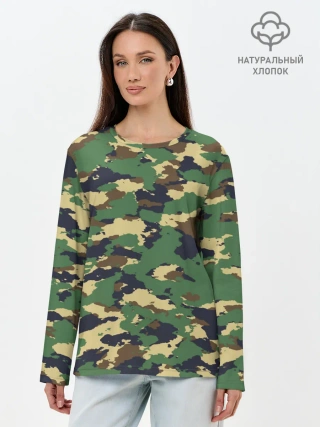 Лонгслив женский. Хлопок / КАМУФЛЯЖ