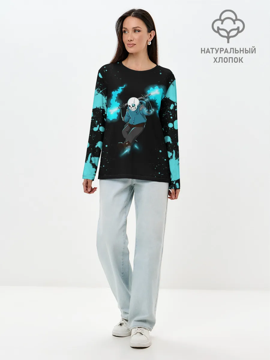 Лонгслив женский. Хлопок / Undertale
