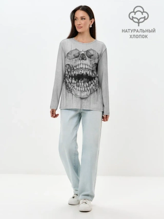 Лонгслив женский. Хлопок / Dentist skull
