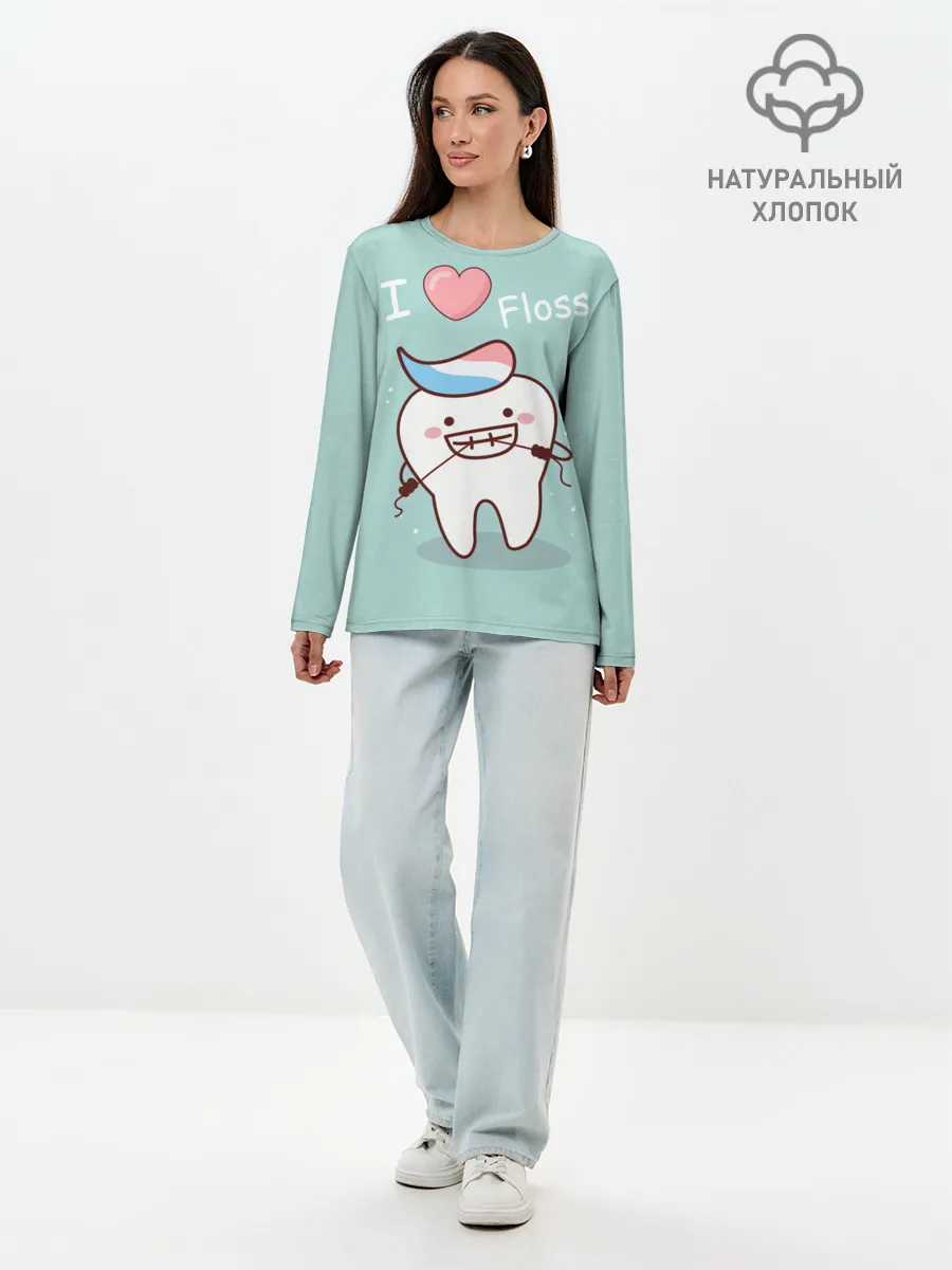 Лонгслив женский. Хлопок / Tooth