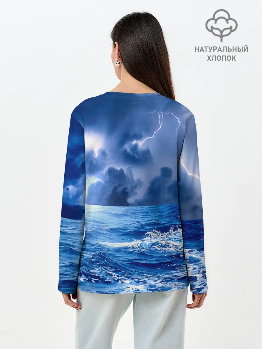 Лонгслив женский. Хлопок / ВМФ
