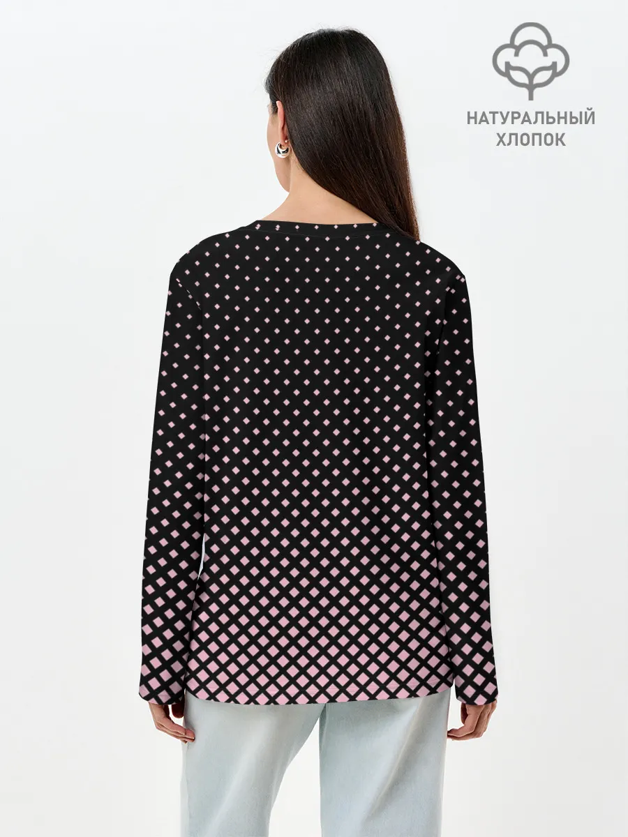 Лонгслив женский. Хлопок / Ромбы