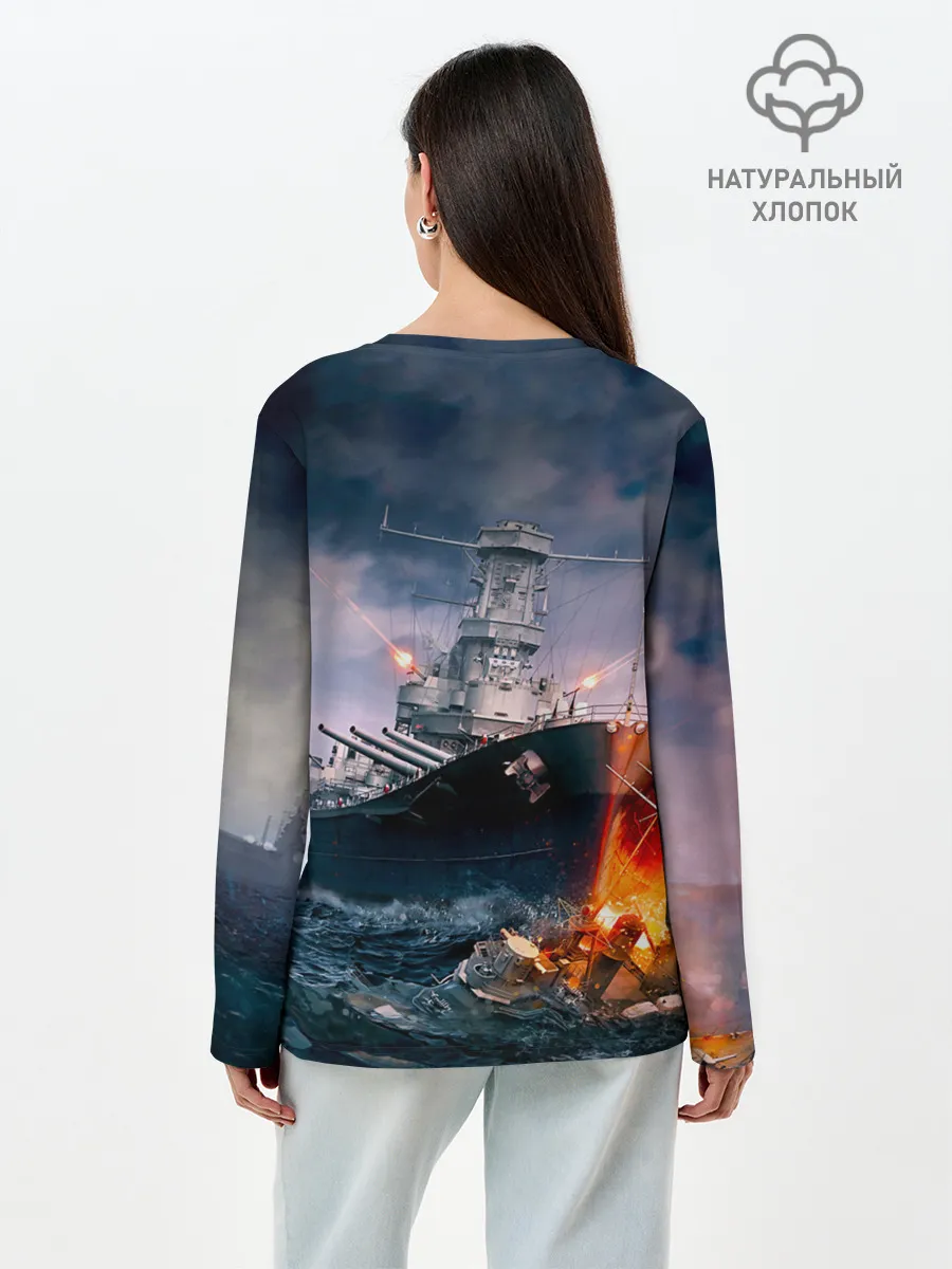 Лонгслив женский. Хлопок / ВМФ