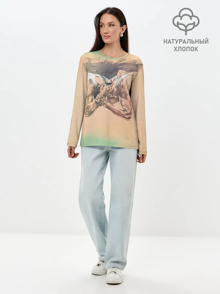 Лонгслив женский. Хлопок / Борьба