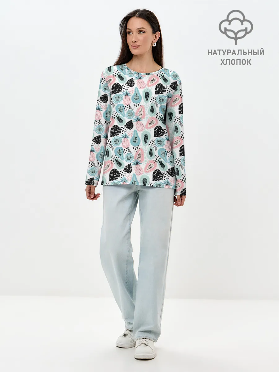 Лонгслив женский. Хлопок / АВОКАДО