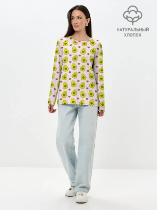Лонгслив женский. Хлопок / АВОКАДО