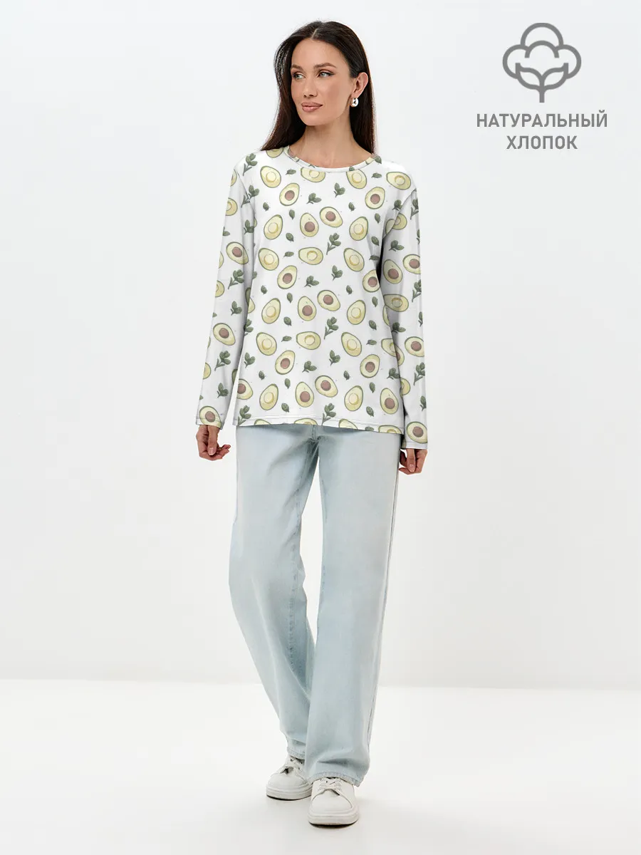 Лонгслив женский. Хлопок / АВОКАДО