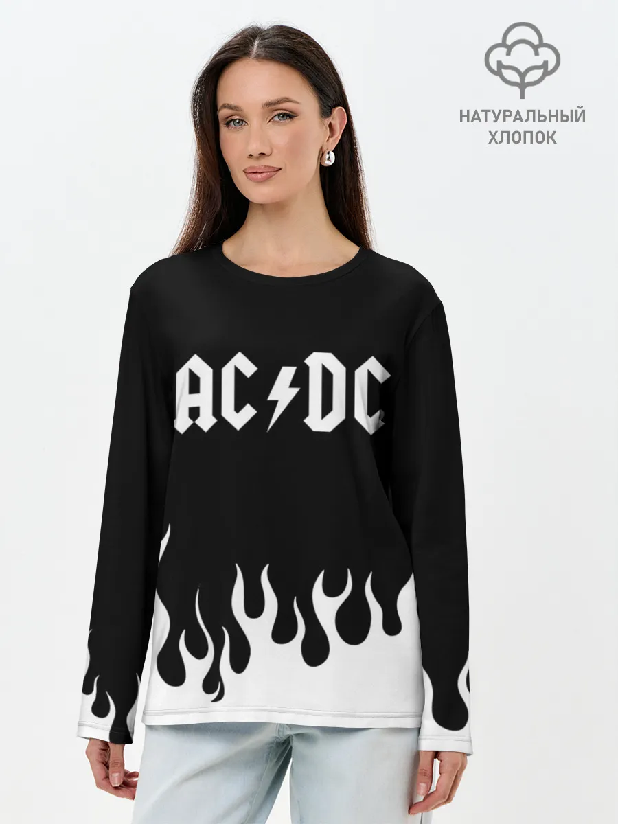 Лонгслив женский. Хлопок / AC DC