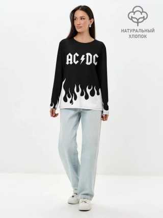 Лонгслив женский. Хлопок / AC DC